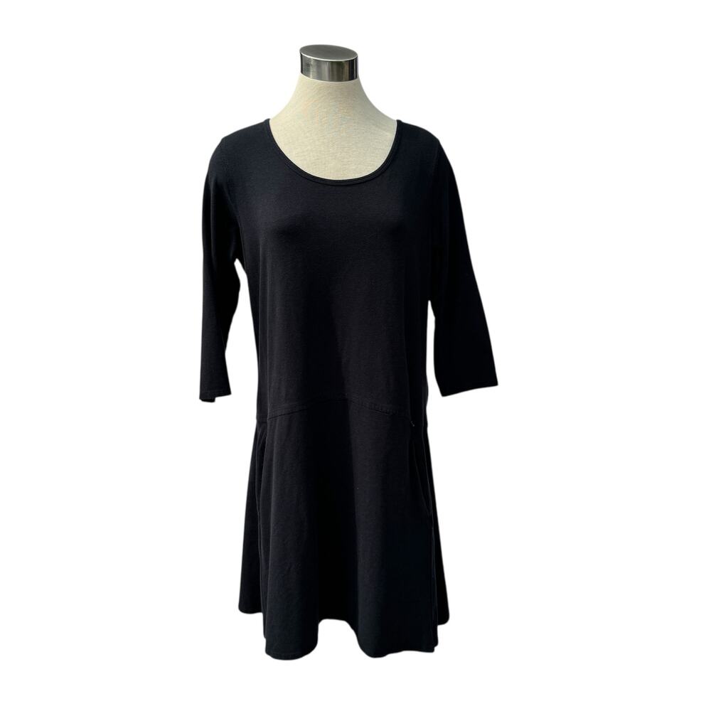 Eastern Mountain Sports Black Drop Waist Dress ¾ Sleeve Casual Tunic